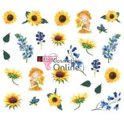 Stickere cu Apa pentru unghii cod A1641 cu floricele colorate